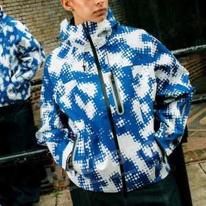 Wholesale <strong>Waterproof</strong> Rain Outdoor Soft Shell Custom <strong>Light</strong> Polyester Nylon Oversized Zipper Windbreaker Hooded <strong>Jackets</strong> for Men - Product Image 3