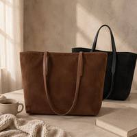 Sac messager de luxe en cuir suédé avec poignée lisse, sac à bandoulière pour femme, idéal pour les voyages quotidiens et les ordinateurs portables