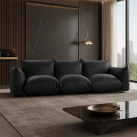 Canapé modulaire en tissu velours YUANCHANG, structure en bois de larch et d'eucalyptus, canapé noir pour salon