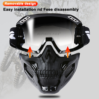 Lunettes de motocross Lunettes de moto VTT MX ATV Silicone anti-dérapant de haute qualité coupe-vent cyclisme lunettes de course avec masque
