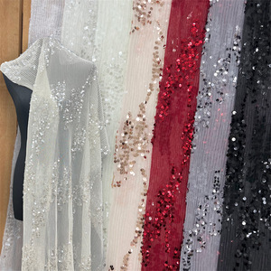 China Factory French Torn Net-like <strong>Fabric</strong> With Sequin Embroidery Chiffon <strong>Lace</strong> <strong>Fabric</strong> for Women's Wedding Dress - Product Image 1