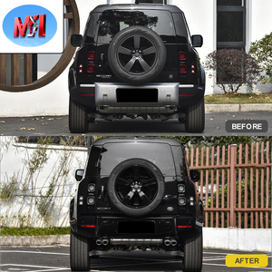 Para <span class=keywords><strong>Land</strong></span> <span class=keywords><strong>Rover</strong></span> <span class=keywords><strong>Defender</strong></span> 90 110 2022 2023 Kit de carrocería <span class=keywords><strong>modificado</strong></span> Rejilla de parachoques delantero y trasero negro Kit de carrocería negra - Product Image 3