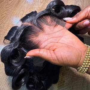 新款拉各斯发际线人发假发处女人头马体波自然色批发13x4全正面假发高清蕾丝低发际线假发 - Product Image 1