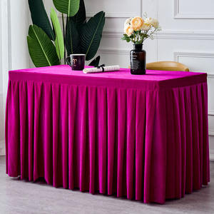 <span class=keywords><strong>Mantel</strong></span> plisado rojo vino, cubierta de mesa, Material de terciopelo, <span class=keywords><strong>mantel</strong></span> de gamuza suave y cómodo para la Mesa - Product Image 3