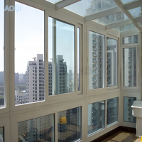 Venta Directa de Fábrica de Ventanas Corredizas de Aleación de Aluminio en Blanco, Diseño Europeo Moderno, Adecuadas para Terrazas de Villas