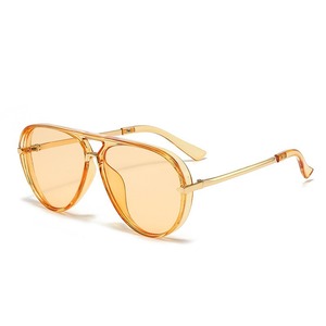 Lunettes de soleil aviateur rétro pour hommes européens et américains, double pont, vert fluorescent, avec grande monture passe-partout style <span class=keywords><strong>crapaud</strong></span> - Product Image 4