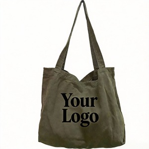 Sac fourre-tout décontracté durable à motif lettres personnalisé, grande capacité, bandoulière longue, en toile lavée, produits écologiques pour cadeaux publicitaires - Product Image 1