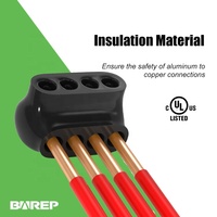 Connecteurs de câblage électrique BAREP QMS-S4-4 CULus à 4 ports, 14-4 AWG, isolés unilatéralement, raccord de câble multi-branches