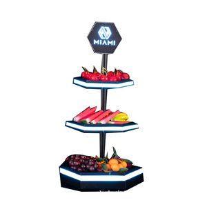 LED Three Tier Fruit Platter Modern Illuminated <b>Display</b> <b>Rack</b> For Bar Club Party Snack Serving - Product Image 1