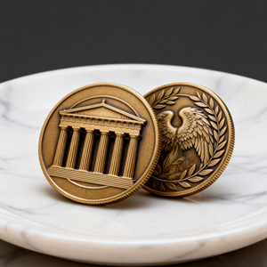 Pièces de monnaie promotionnelles en gros, personnalisées, de qualité supérieure, lisses, avec gravure, Pièce de défi Couronne - Product Image 4