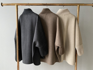 Cappotto di Lana Personalizzato Jxwatcher con Collo Alto e Lunghezza Media, Cappotto Invernale in Vera Lana di <span class=keywords><strong>Cashmere</strong></span> con Polsini a Costine e Tasche in Pelliccia di Visone per Donne - Product Image 3