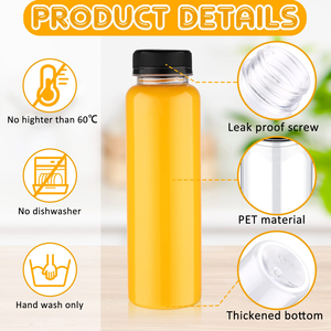 Botellas de PET Redondas de 10 oz para Jugos, de Alta Calidad, Transparentes, Ligeras, Libres de BPA, con Logotipo Personalizado, Tamaño Personalizable, Más Vendidas - Product Image 3