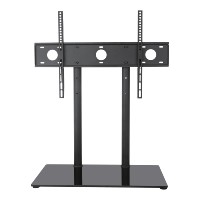 Support TV moderne DMP DS302, nouvelle arrivée, professionnel, capacité de charge de 110 lb, VESA 600x400, plateau en verre trempé, pour téléviseurs LCD LED de 32 à 65 pouces