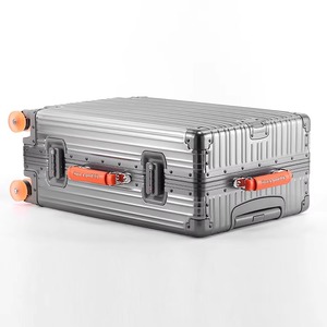 All Aluminum Alloy Carry on <strong>Suitcase</strong> Leather Handle Travel Case Bags Rolling <strong>Suitcases</strong> Luggage with Spinner Wheel TSA <strong>Lock</strong> - Product Image 4