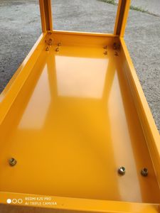 बड़ी क्षमता 3-टियर पीले रोलिंग उपयोगिता कार्ट स्टील और प्लास्टिक उपकरण भंडारण अलमारियों कार्यशाला उपकरण ट्रॉली - Product Image 6