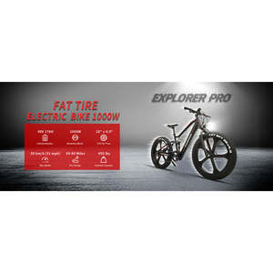 RANDRIDE Pro-Lightweight 1000W Vélo de montagne 20AH Lithium Pneus larges 27 vitesses Suspension intégrale 750W 60 km d'autonomie - Product Image 2