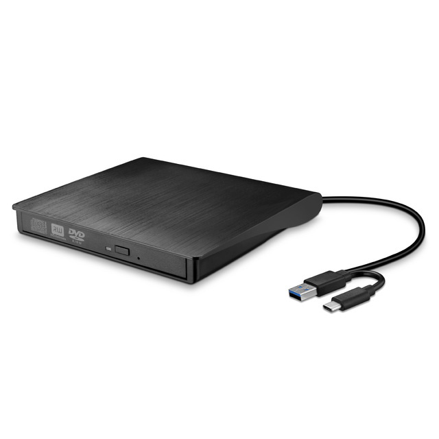 USB 3.0 Type C Portable CD DVD RW Drive Writer Burner External Optical Drive DVD8x CD24x Compatible Laptop Desktop