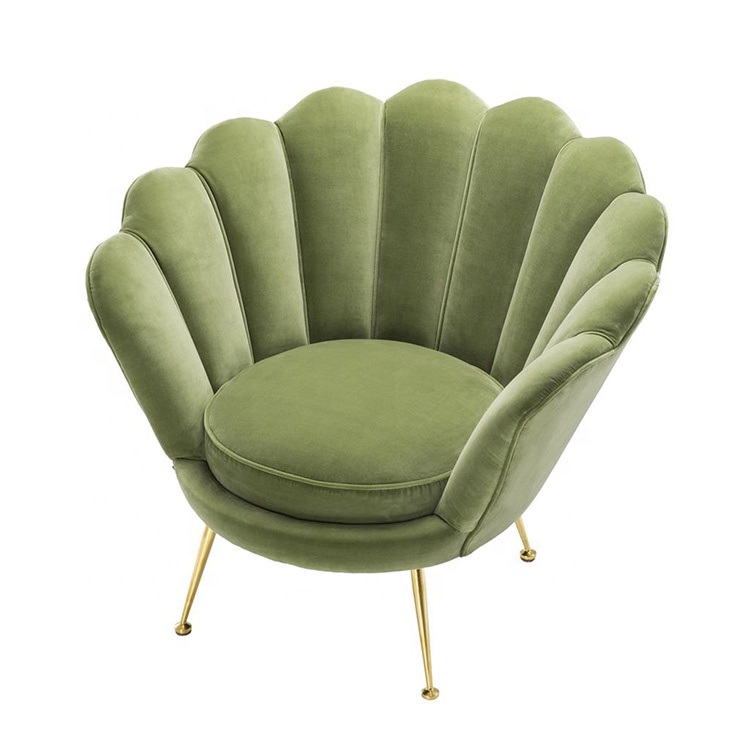 Современная Деревянная бархатная ткань для отдыха мебель для гостиной кресло ракушка стул диван