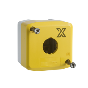 Boîtier de bouton-poussoir vide XALK01 pour boutons-poussoirs, interrupteurs et voyants lumineux Ø22mm, avec protection et espace de montage. - Product Image 1