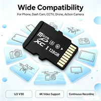Tarjeta de Memoria de Alta Resistencia Clase 10 U3, Escritura Estable, Tarjeta TF de 32GB 64GB 128GB para Cámara de Coche, CCTV, Cámara IP