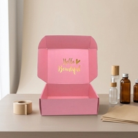Boîte d'expédition en carton ondulé rose personnalisée, écologique, imprimée et gaufrée, prix usine