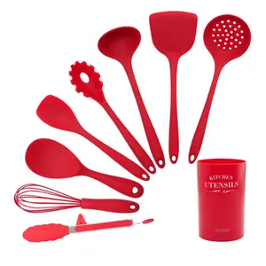 Drop shipping Kitchen Accessories 9 Pcs Kitchen Utensils Silicone Heat Resistant Non-stick Cooking Tool set