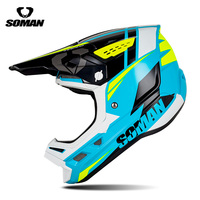 Casque de motocross tout-terrain SOMAN M12, intégral, léger, coupe-vent, homologué DOT, pour toutes les saisons, moto tout-terrain