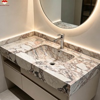Losas Grandes de Calacatta Viola a Medida con Superficie Pulida para Isla de Cocina, Mesa de Comedor, Baño, Encimeras de Lavabo Modernas