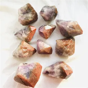 Pointe de quartz rouge, 1 pièce, cristal d'améthyste brut naturel, minéraux Auralite, 23 points