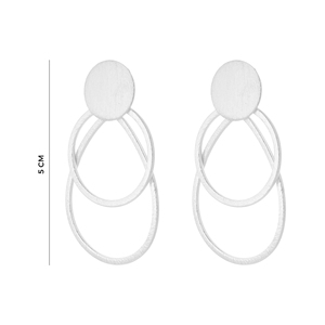 ต่างหูห่วงแบบซ้อนชั้น ดีไซน์วงกลมหลายวงแบบมินิมอล ชุบเงิน เครื่องประดับแฟชั่นทรงเรขาคณิตทันสมัยสำหรับผู้หญิง - Product Image 6