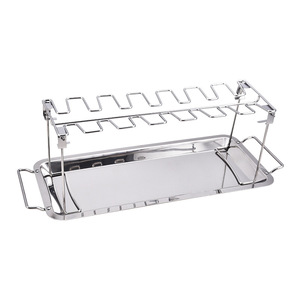 Stainless Steel Chicken Leg Grill Rack Folding Portable BBQ Baking Tray Multi Functional Cooking Accessory - Product Image 4