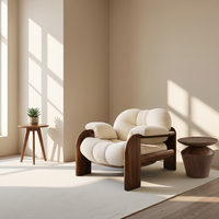 Nordic Boucle Tissu Fauteuil Simple Beige Velours Chaise De Loisirs pour Bureau À Domicile Chambre Hôtel Parc Salon Salle À Manger En Plein Air