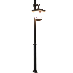 โคมไฟสวนพลังงานแสงอาทิตย์กลางแจ้ง โครงเหล็ก พร้อมฝาครอบแก้ว ไฟ LED เซ็นเซอร์ตรวจจับความเคลื่อนไหว แสงวอร์มไวท์ 2700K IP66 ไม่สามารถถอดแยกชิ้นส่วนได้ ใช้ไฟ AC 220V - Product Image 1