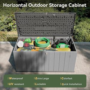 Abri de jardin en résine, unité à 2 portes, <span class=keywords><strong>armoire</strong></span> de <span class=keywords><strong>rangement</strong></span> pour outils de <span class=keywords><strong>garage</strong></span>, abri de jardin en résine - Product Image 2