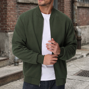 <b>Men's</b> <b>White</b> Green Windbreaker <b>Jacket</b> Zipper Closure Breathable Windproof Eco-Friendly Customized Collar Winter Sporty - Product Image 4