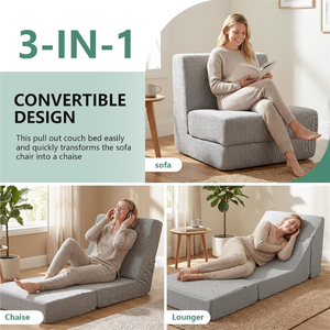 Sofá Futón Moderno para Piso, Sofá Cama Convertible, Silla Plegable, Sofá Cama para Sala de Estar, Oficina en Casa - Product Image 6