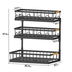 Organizadores Bajo Fregadero de 3 Niveles, Estante Metálico Ajustable en Altura con Cajón Deslizable <span class=keywords><strong>para</strong></span> Cocina, Baño y Despensa - Product Image 2