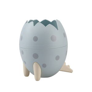 Dinosaur Egg Storage Bucket Round Cartoon Design Desk Organizer With Legs Blue Pink Green Color Options - Product Image 5