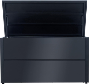 <span class=keywords><strong>Coffre</strong></span> de rangement extérieur en métal de style européen <span class=keywords><strong>Anthracite</strong></span> 400L, bac de rangement en acier étanche avec couvercle verrouillable, capacité de charge 100KG - Product Image 2