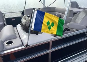Drapeau de <span class=keywords><strong>la</strong></span> Sainte-<span class=keywords><strong>Vincentienne</strong></span> et des Grenadines, petit drapeau marin Vincentien aux couleurs vives, bannière avec 2 œillets en laiton à l'extérieur - Product Image 3