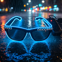 Lunettes LED Lumineuses Néon Fluorescentes en Plastique, Nouveauté Écologique, Décoration de Fête de Mariage pour Jeunes Mariés