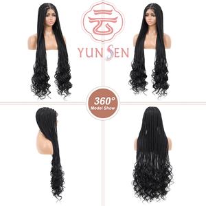 Perruque tressée bohème en dentelle complète |   Cheveux synthétiques tressés carrés |   Pour femmes - Product Image 2