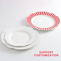 Assiettes irrégulières en porcelaine blanche de Chine, assiettes à dessert personnalisées écologiques en porcelaine osseuse pour restaurant