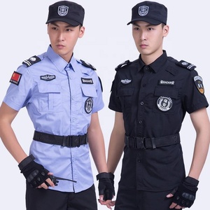 Tùy chỉnh thực hiện bảo vệ đồng phục an ninh Polyester/Bông ngắn tay áo đồng phục tài sản màu đen thoáng khí đặc biệt đào tạo quần áo - Product Image 3