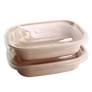 Disposable Eco Friendly 100% Compostable Sugarcane Bagasse Packaging Takeout Bento Lunch Box