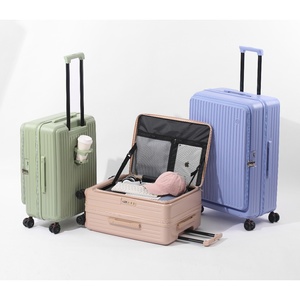 Factory Custom Carry on Spinner Luggage Set Checked Hardshell Luggage Expandable Front Opening Rolling <b>Suitcase</b> Set - Product Image 1