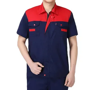 Summer Auto Repair Factory Workshop Clothing Set Half-Sleeved Guard Uniforms for Engineering Service Protective Work Clothes