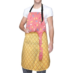 Tablier de cuisine 100% coton pour femmes hommes avec poches icônes pain de blé Oxford tablier de cuisine en tissu avec cou réglable - Product Image 6