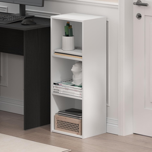 Customizable White 3-Cube Bookcase, Easy Assembly <strong>Open</strong> <strong>Shelf</strong> <strong>Unit</strong> for Living Room, Bedroom and Home Office - Product Image 1