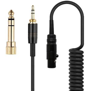 Cavo audio a spirale di ricambio placcato oro con schermatura a treccia per AKG K701 da 3,5 mm a <span class=keywords><strong>XLR</strong></span> e adattatore da 6,35 mm - Product Image 2